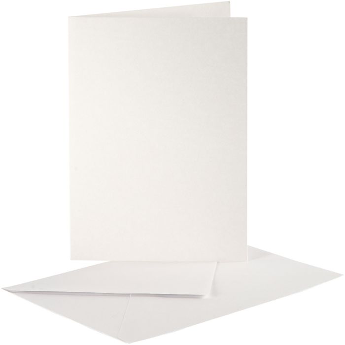 Perlemorskort og konvolutt, kort str. 10,5x15 cm, konvolutt str. 11,5x16,5 cm, creme, 10 sett/ 1 pk.