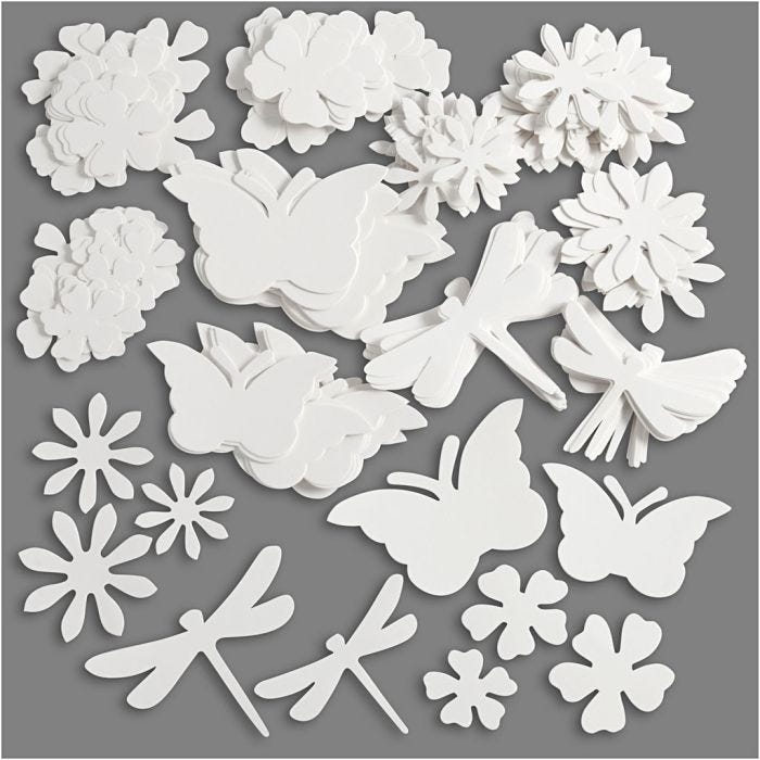 Sommerfigurer, str. 4,5-12 cm, 240 g, hvit, 362 stk./ 1 pk.
