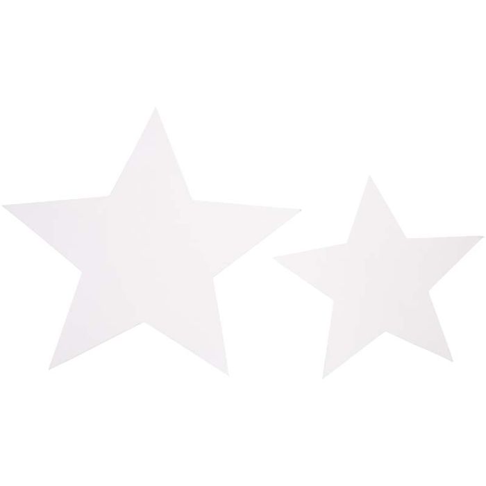 Stjerner, str. 7,3+10 cm, 240 g, hvit, 40 stk./ 1 pk.