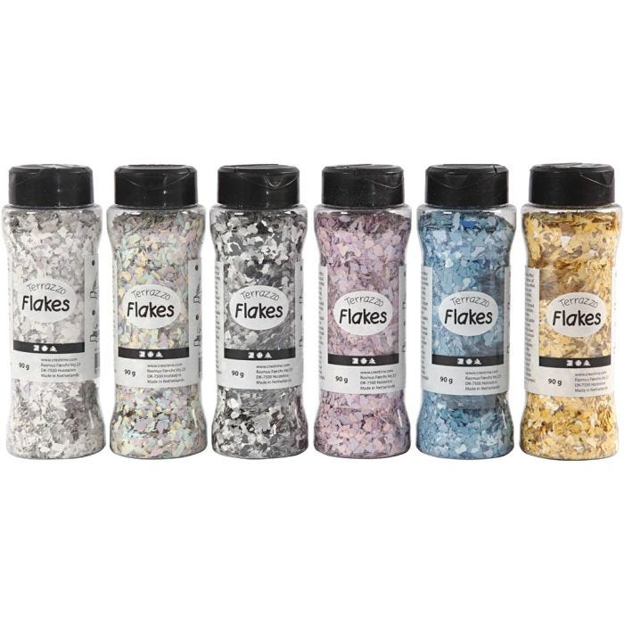 Terrazzo Flak, ass. farger, 6x90 g/ 1 pk.