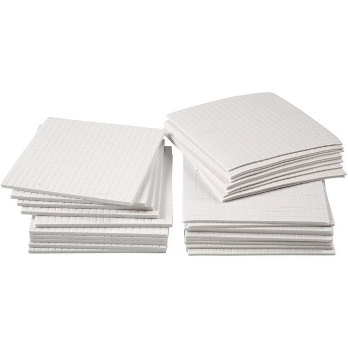 3D Klebeputer, str. 5x5 mm, tykkelse 1-2-3 mm, 30x400 stk./ 1 pk.