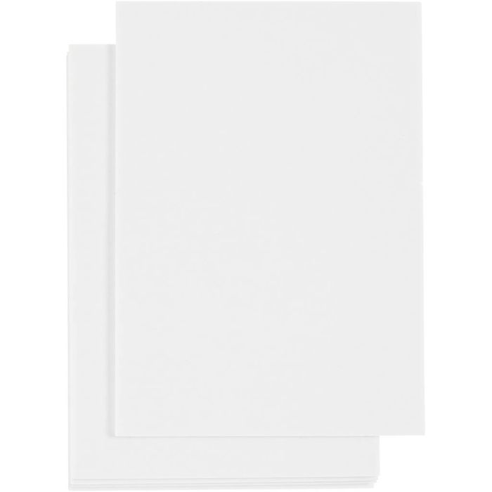 3D Skumark, A6, ark 105x148 mm, tykkelse 2 mm, hvit, 5 ark/ 1 pk.