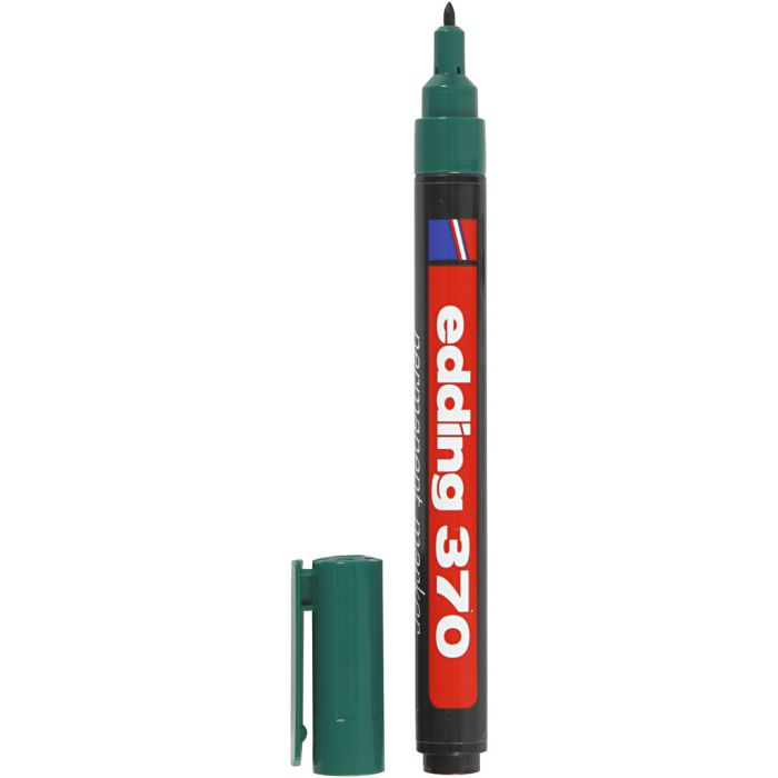 Edding 370 Marker, strek 1 mm, grønn, 1 stk.