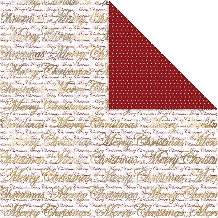 Designpapir, gledelig jul og prikker, ark 30,5x30,5 cm, 180 g, gull, 3 ark/ 1 pk.