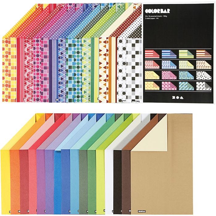 Color Bar Rivekartong, A4, 210x297 mm, 250 g, ass. farger, 32x10 ark/ 1 pk.