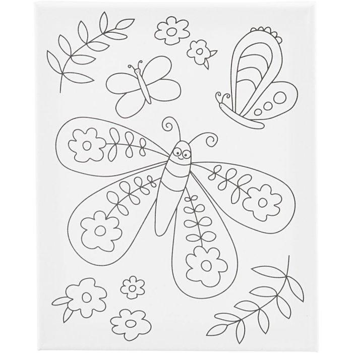 Malelerret med trykk, Stor sommerfugl, D: 1,6 cm, str. 24x30 cm, 360 g, 1 stk.