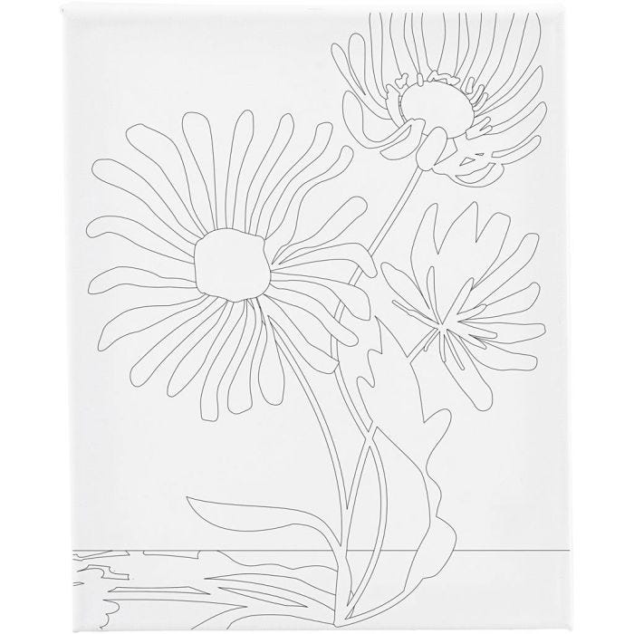Malelerret med trykk, Store blomster, D: 1,6 cm, str. 24x30 cm, 360 g, 1 stk.