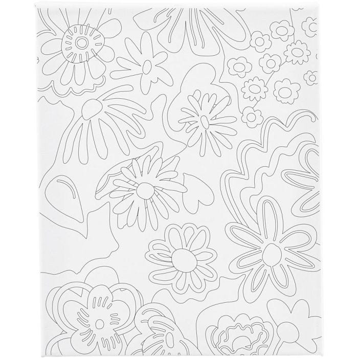 Malelerret med trykk, Blomster, D: 1,6 cm, str. 24x30 cm, 360 g, 1 stk.