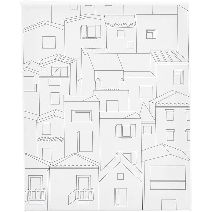 Malelerret med trykk, By, D: 1,6 cm, str. 24x30 cm, 360 g, 1 stk.