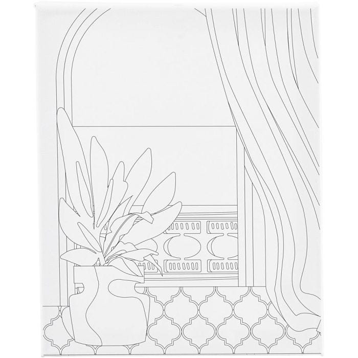 Malelerret med trykk, Vindu, D: 1,6 cm, str. 24x30 cm, 360 g, 1 stk.