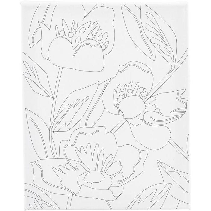 Malelerret med trykk, Valmuer, D: 1,6 cm, str. 24x30 cm, 360 g, 1 stk.