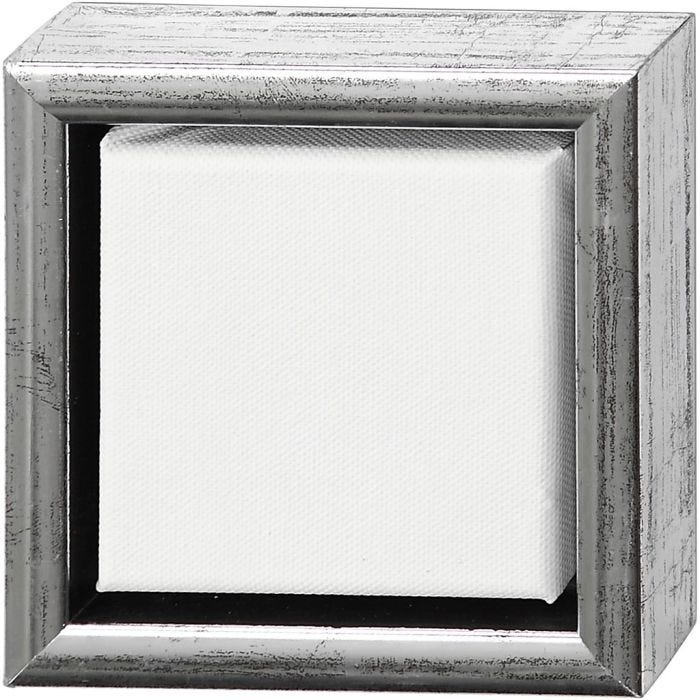 Lerret met ramme, str. 10x10 cm, 360 g, hvit, 6 stk./ 1 pk.