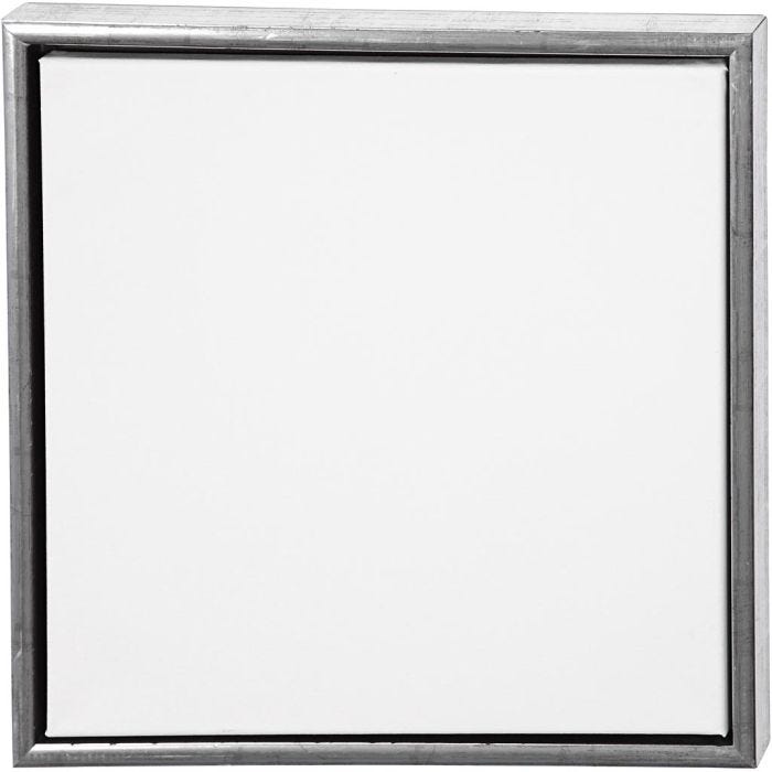 Lerret met ramme, str. 40x40 cm, 360 g, antikk sølv, hvit, 1 stk.