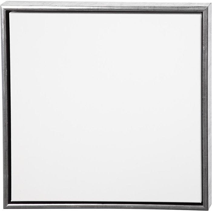 Lerret met ramme, str. 50x50 cm, 360 g, antikk sølv, hvit, 1 stk.