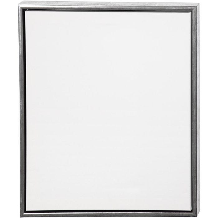Lerret met ramme, str. 50x60 cm, 360 g, antikk sølv, hvit, 1 stk.