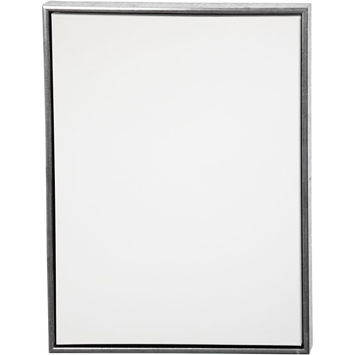 Lerret met ramme, str. 60x80 cm, 360 g, antikk sølv, hvit, 1 stk.