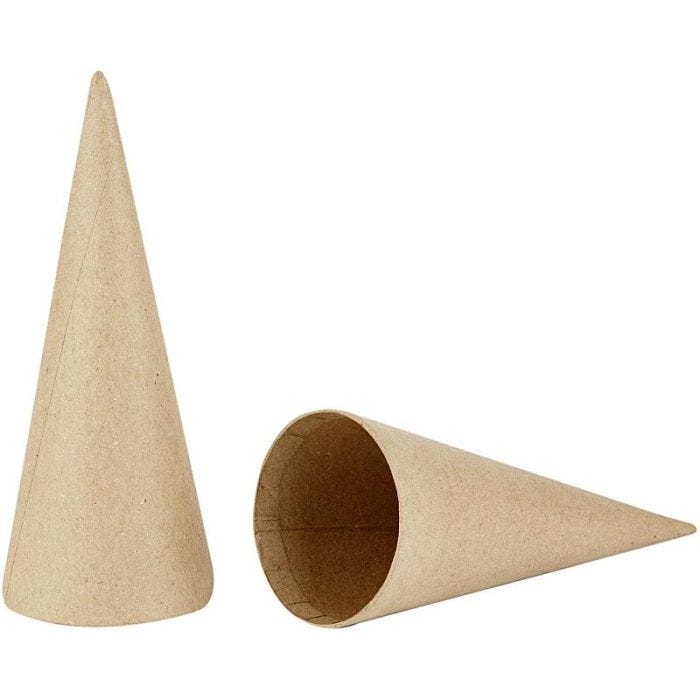 Kjegler, H: 20 cm, dia. 8 cm, 5 stk./ 1 pk.