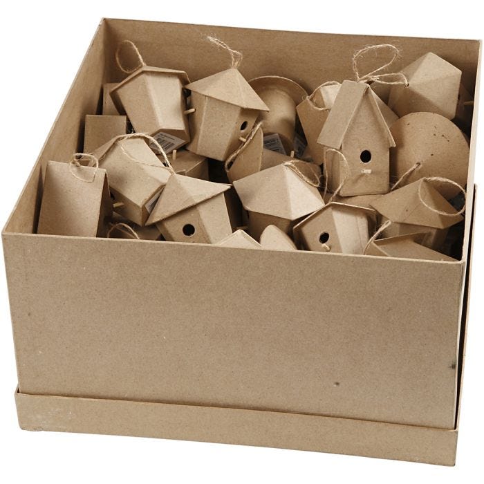Mini Fuglehus, H: 7 cm, 6x10 stk./ 1 pk.