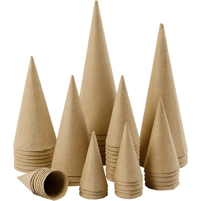 Kjegler, H: 8-20 cm, dia. 4-8 cm, 50 stk./ 1 pk.