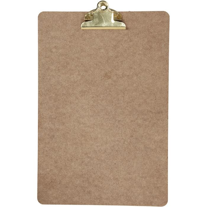 Clipboard/tegneunderlag, A4, str. 23x34x0,3 cm, 1 stk.