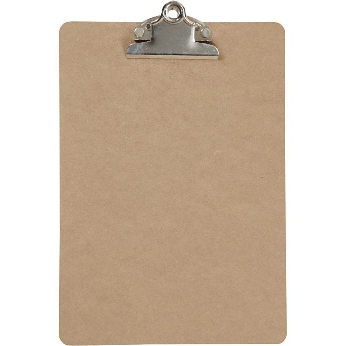 Clipboard/tegneunderlag, A5, str. 19x27x0,3 cm, 1 stk.