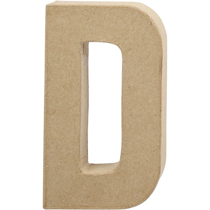 Bokstav, D, H: 20,2 cm, B: 11,5 cm, tykkelse 2,5 cm, 1 stk.