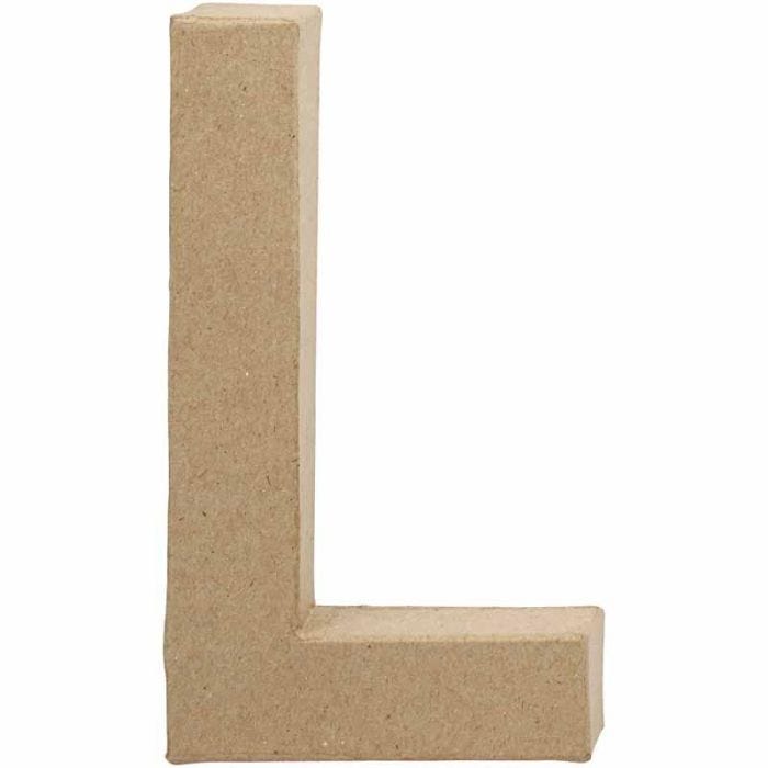Bokstav, L, H: 20,3 cm, B: 11,4 cm, tykkelse 2,5 cm, 1 stk.