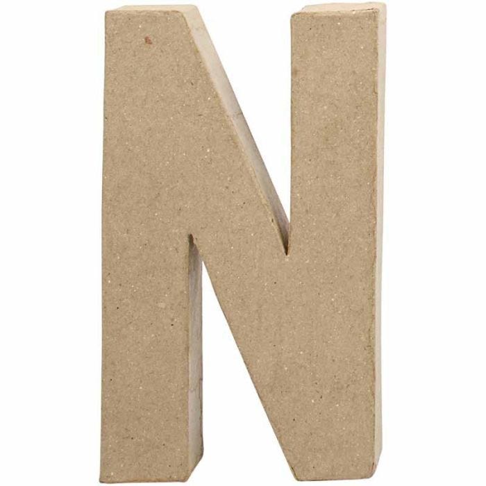 Bokstav, N, H: 20,2 cm, B: 11,5 cm, tykkelse 2,5 cm, 1 stk.
