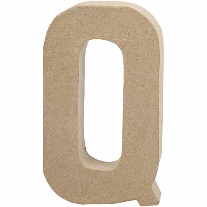 Bokstav, Q, H: 20,3 cm, B: 11,5 cm, tykkelse 2,5 cm, 1 stk.