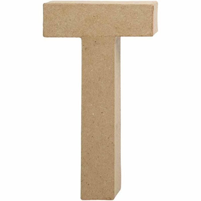 Bokstav, T, H: 20,5 cm, B: 11 cm, tykkelse 2,5 cm, 1 stk.