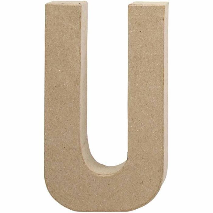 Bokstav, U, H: 20,5 cm, B: 11,5 cm, tykkelse 2,5 cm, 1 stk.