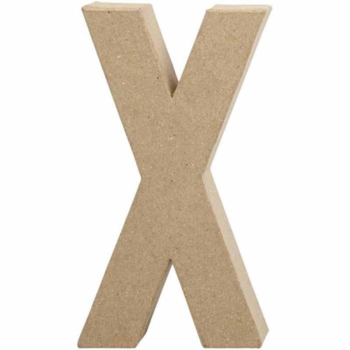 Bokstav, X, H: 20,2 cm, B: 10,5 cm, tykkelse 2,5 cm, 1 stk.