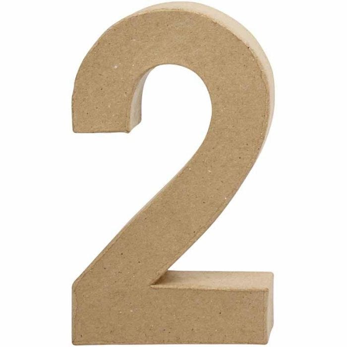 Tall, 2, H: 20,5 cm, B: 12 cm, tykkelse 2,5 cm, 1 stk.