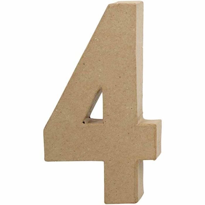 Tall, 4, H: 20,5 cm, B: 12 cm, tykkelse 2,5 cm, 1 stk.