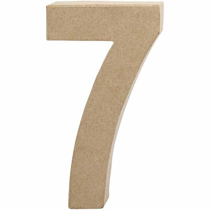 Tall, 7, H: 20,2 cm, B: 11 cm, tykkelse 2,5 cm, 1 stk.