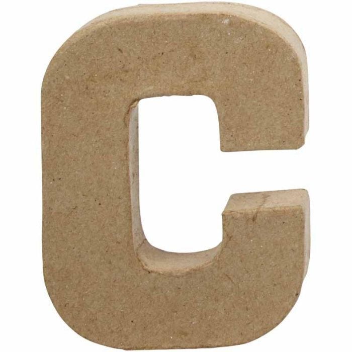 Bokstav, C, H: 10 cm, B: 7,5 cm, tykkelse 1,7 cm, 1 stk.