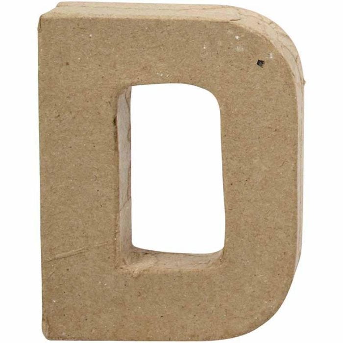 Bokstav, D, H: 10 cm, B: 7,7 cm, tykkelse 1,7 cm, 1 stk.