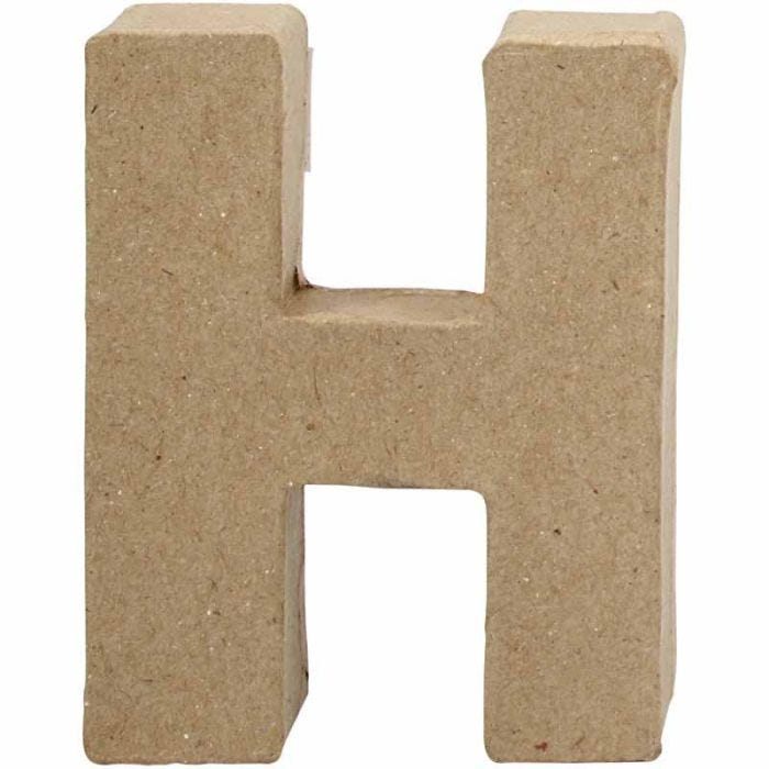 Bokstav, H, H: 10 cm, B: 7,6 cm, tykkelse 1,7 cm, 1 stk.