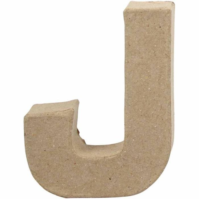 Bokstav, J, H: 10 cm, B: 8 cm, tykkelse 1,7 cm, 1 stk.