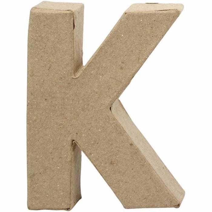 Bokstav, K, H: 10 cm, B: 7,7 cm, tykkelse 1,7 cm, 1 stk.