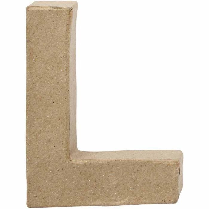 Bokstav, L, H: 10 cm, B: 7,5 cm, tykkelse 1,7 cm, 1 stk.