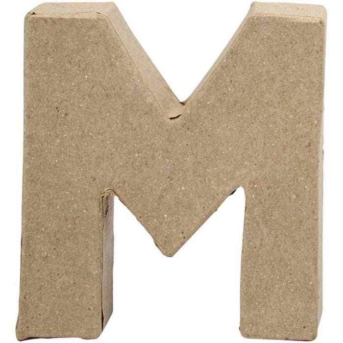 Bokstav, M, H: 10 cm, B: 9 cm, tykkelse 1,7 cm, 1 stk.