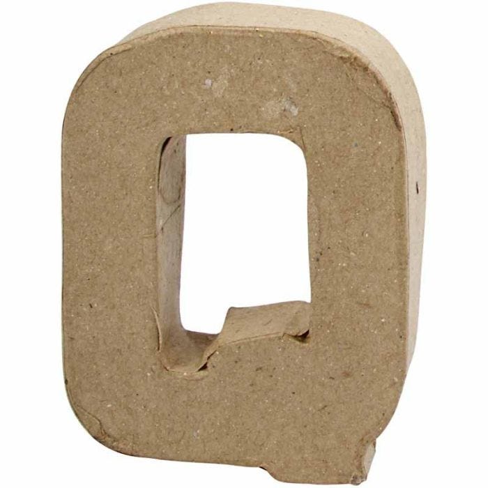 Bokstav, Q, H: 10 cm, B: 7,8 cm, tykkelse 1,7 cm, 1 stk.