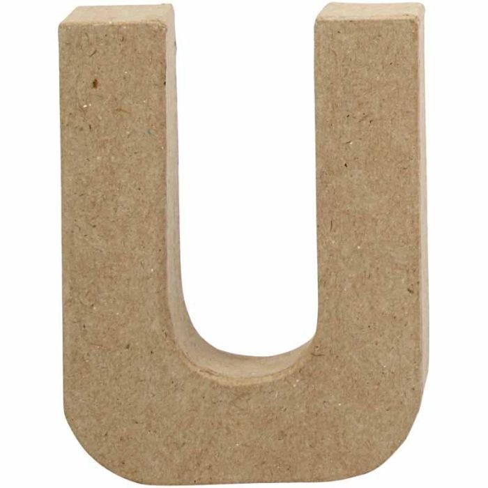 Bokstav, U, H: 10 cm, B: 8 cm, tykkelse 1,7 cm, 1 stk.