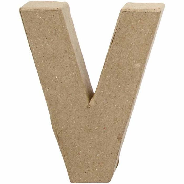 Bokstav, V, H: 10 cm, B: 8 cm, tykkelse 1,7 cm, 1 stk.