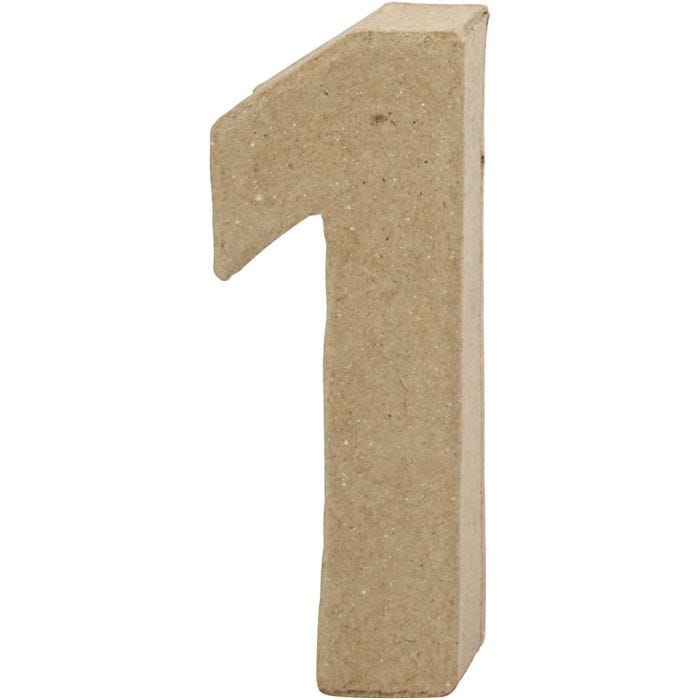 Tall, 1, H: 10 cm, B: 3,5 cm, tykkelse 1,7 cm, 1 stk.