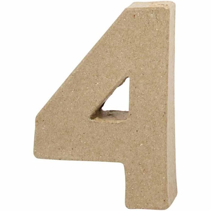 Tall, 4, H: 10 cm, B: 6,8 cm, tykkelse 1,7 cm, 1 stk.
