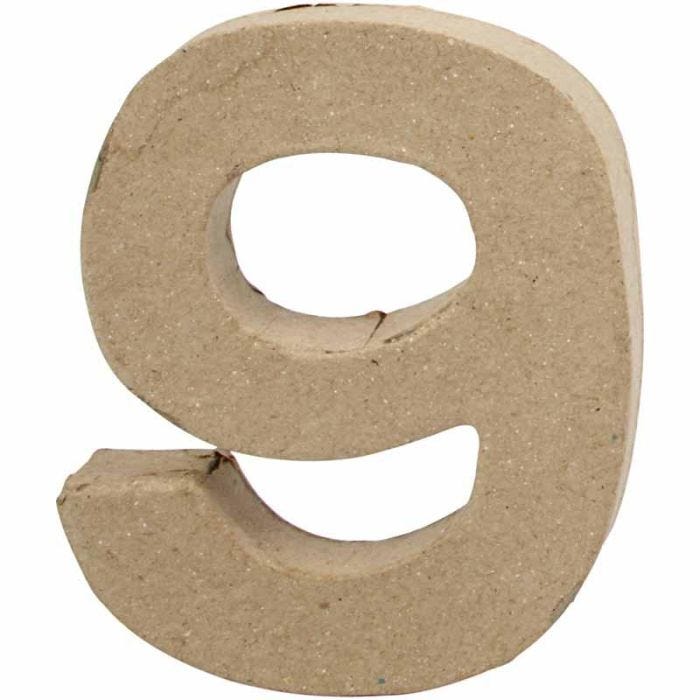 Tall, 9, H: 10 cm, B: 8,5 cm, tykkelse 1,7 cm, 1 stk.