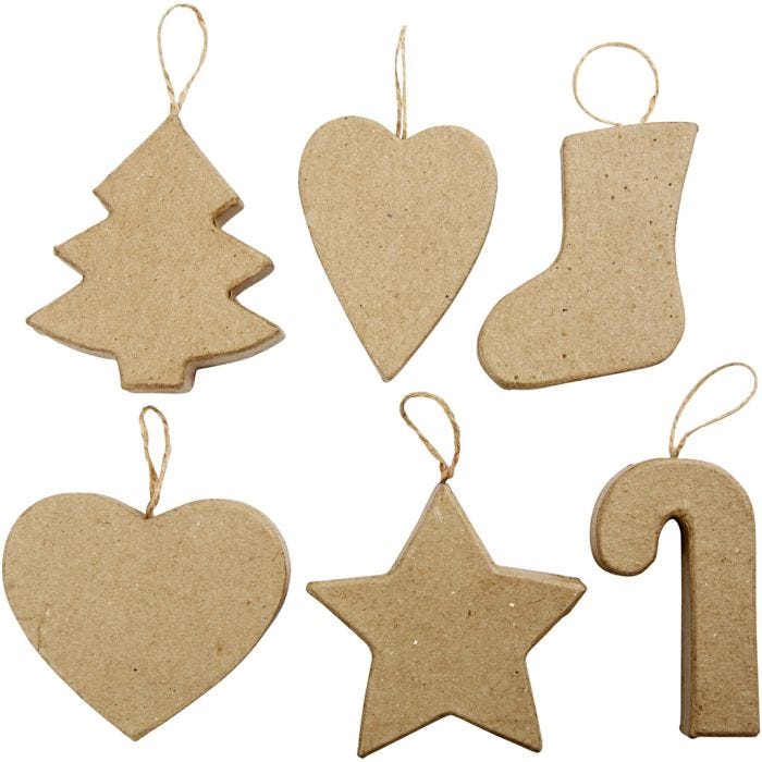 Juleoppheng, H: 7+8 cm, 6 stk./ 1 pk.