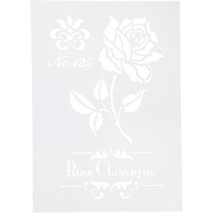 Stensil, rose, A4, ark 210x297 mm, 1 stk.